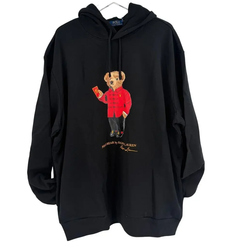 POLO RALPH LAUREN Lunar New Year Polo Bear Hoodie Size 2XLT Black NEW $188